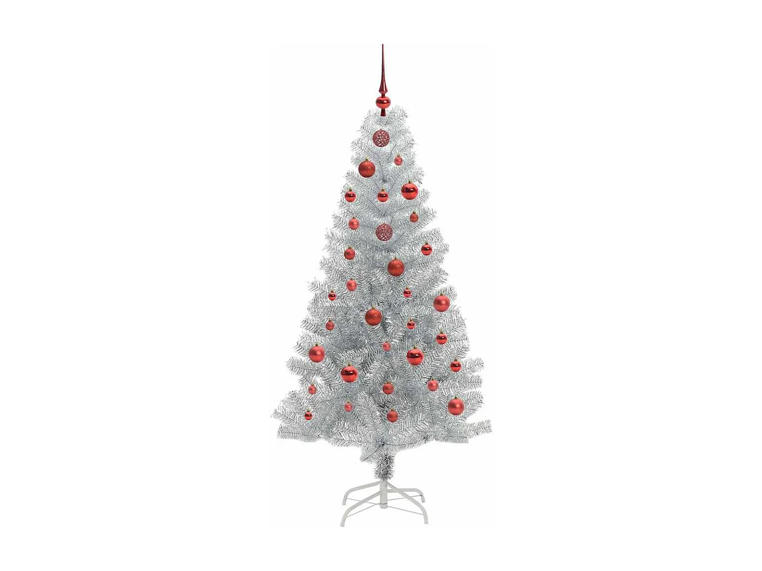 Weihnachtsbaum mit 150 LEDs mit Ständer Silber 150 cm PET