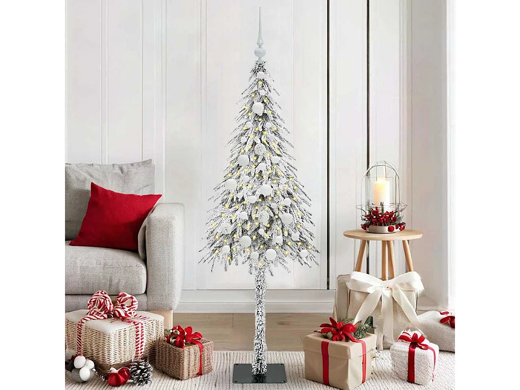 Sapin de Noël avec 150 LED Blanc 150 cm PE et Acier