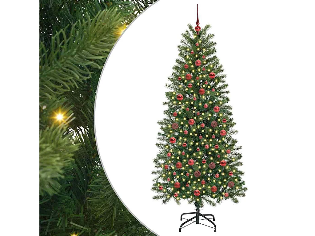 Sapin de Noël artificiel avec 300 LED Vert 180 cm PE et PVC