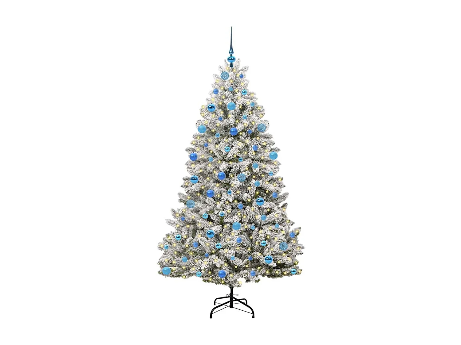 Albero di Natale artificiale Verde e bianco 180 cm PVC e metallo
