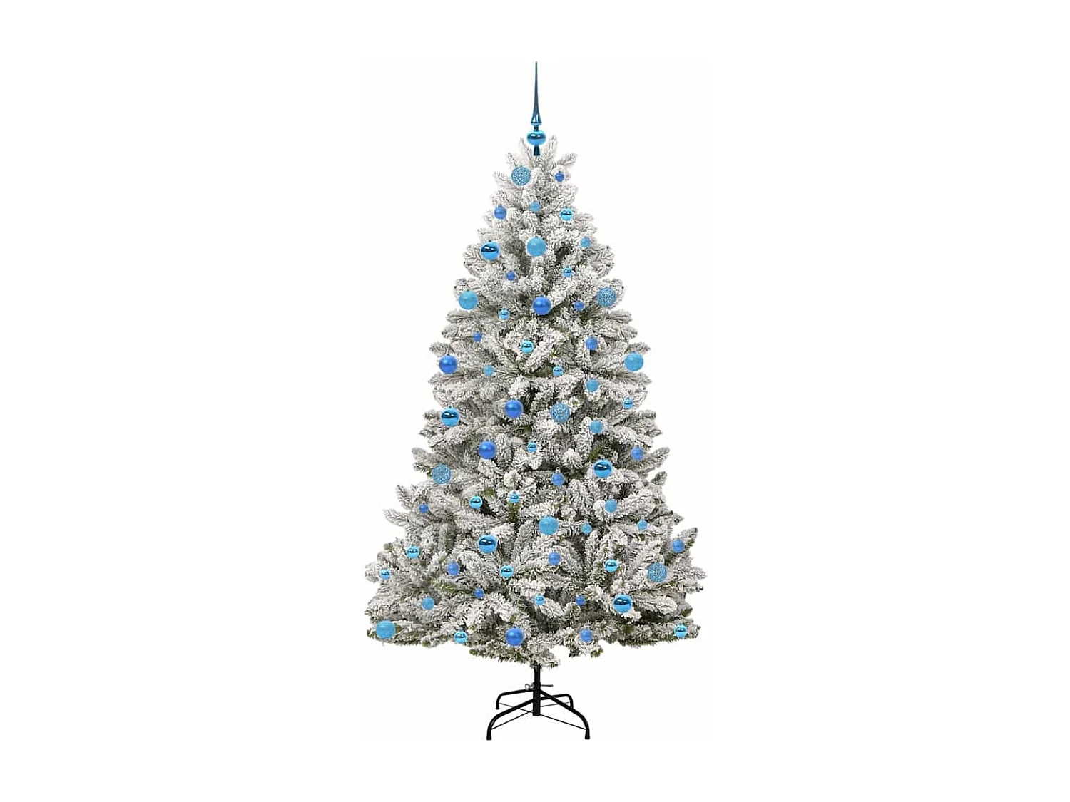 Albero di Natale artificiale Verde e bianco 180 cm PVC e metallo