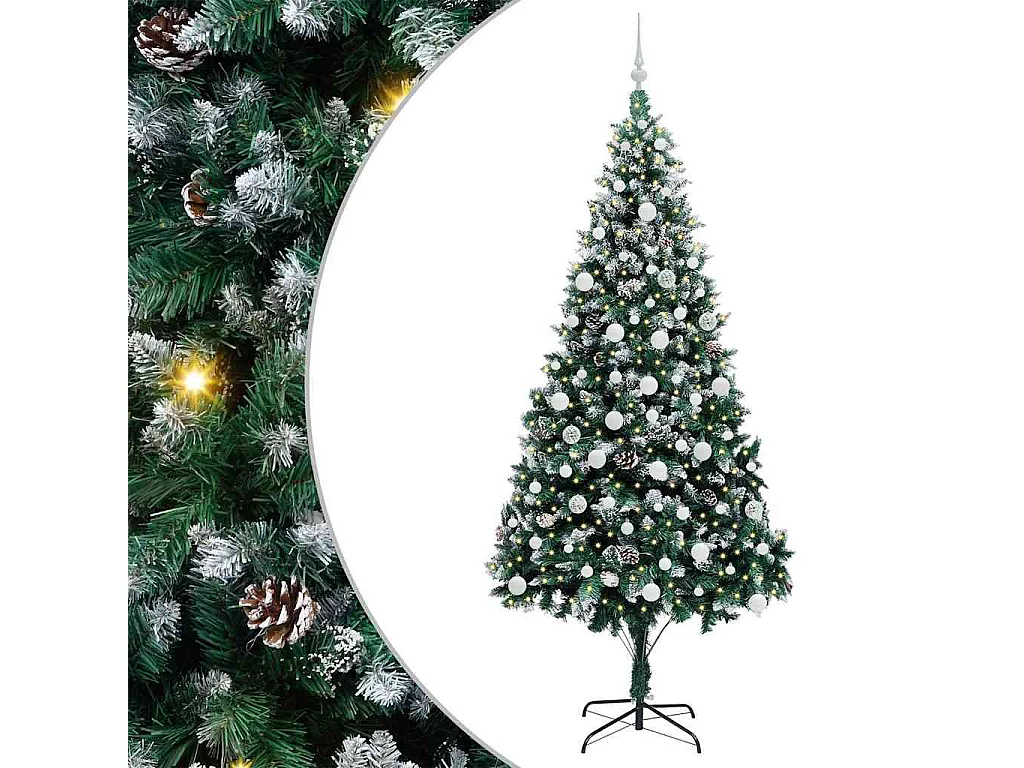 Künstlicher Weihnachtsbaum Grün 210 cm PVC, Stahl und Kunststoff