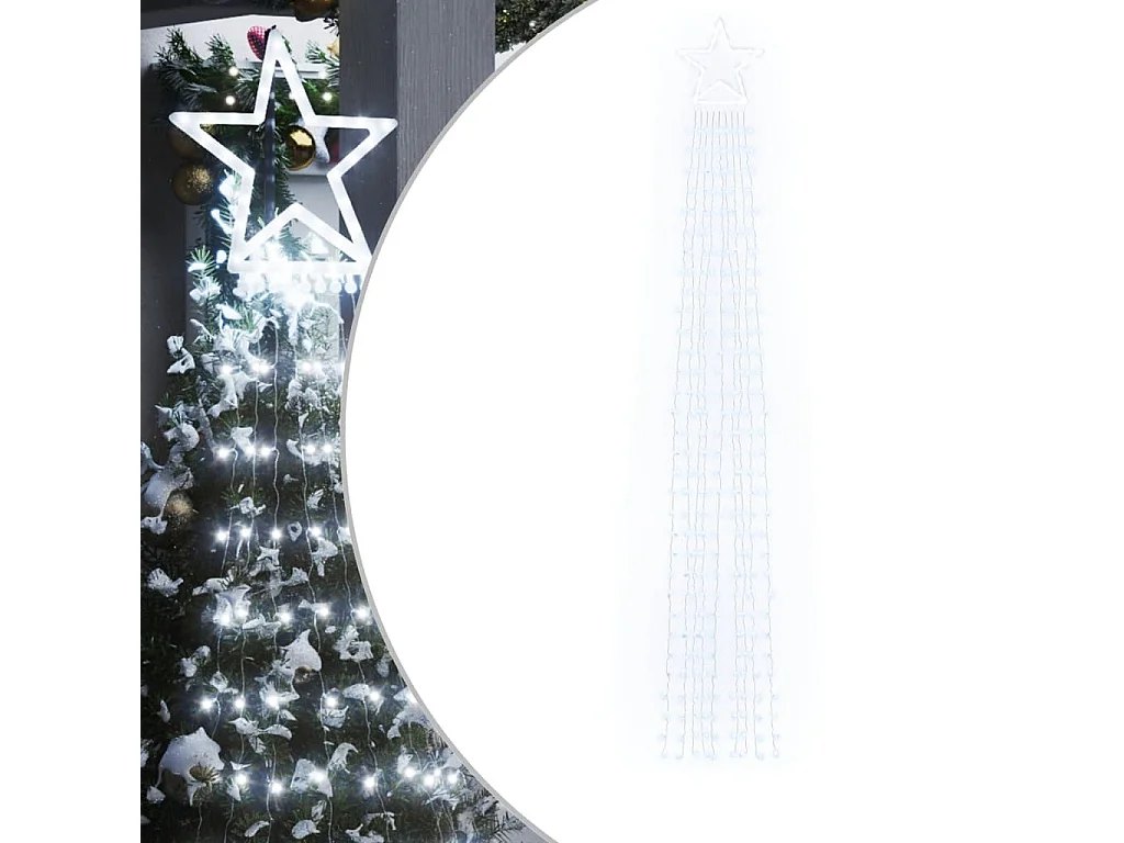 Guirlande de sapin de Noël 320 LED blanc froid 375 cm
