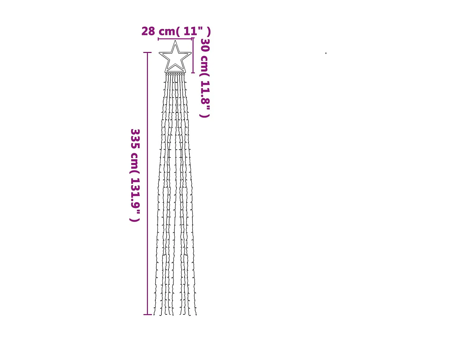 Guirlande de sapin de Noël 320 LED blanc froid 375 cm