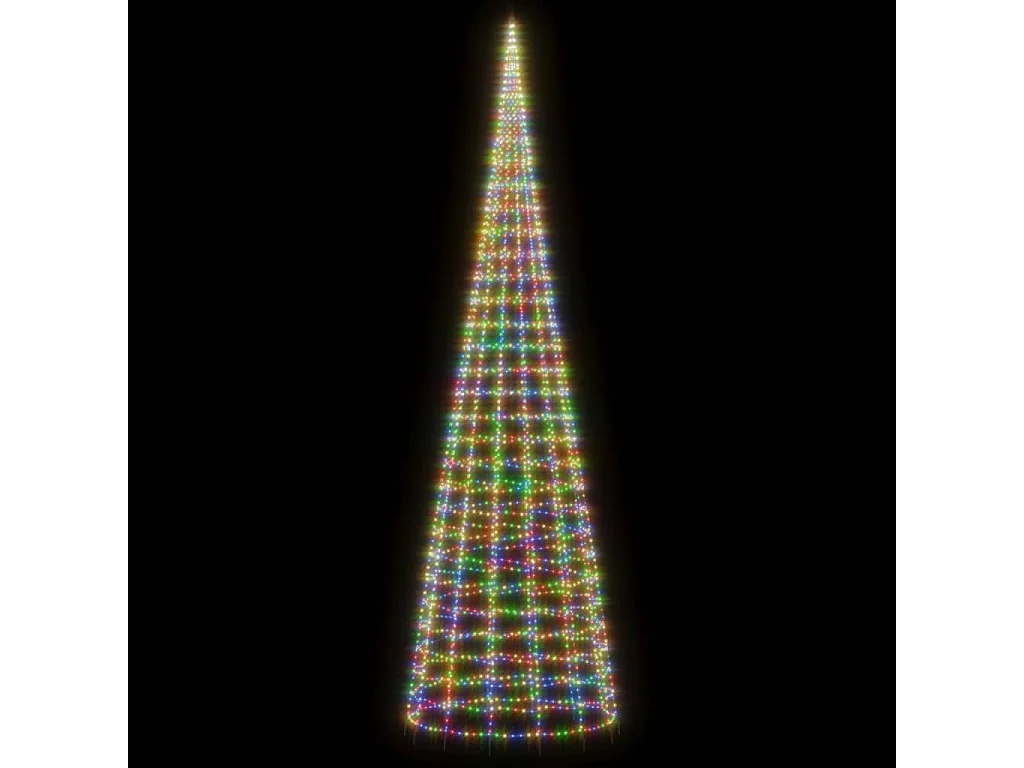 Sapin de Noël à LED sur mât de drapeau 3000 LED coloré 800 cm