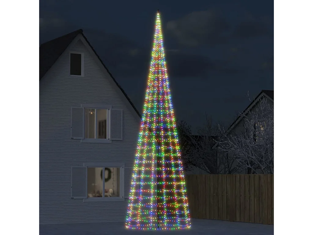 LED-kerstboom op vlaggenmast 3000 kleurrijke LED's 800 cm