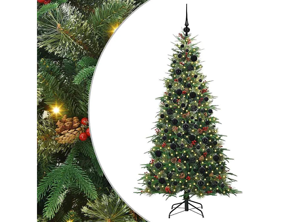 Albero di Natale artificiale con rami incernierati verde 180 cm