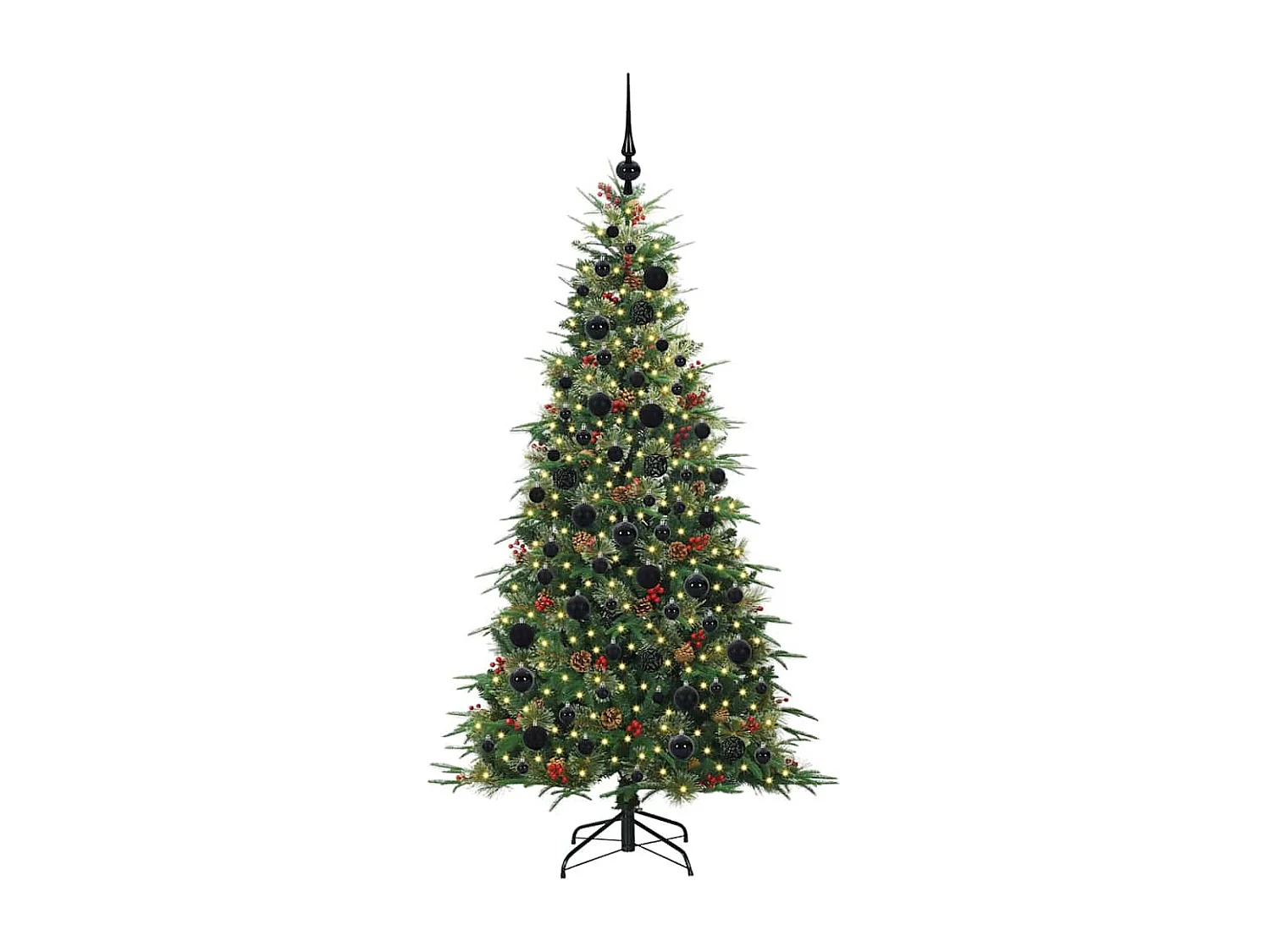 Albero di Natale artificiale con rami incernierati verde 180 cm