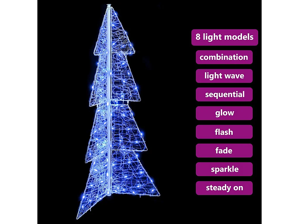 Kerstboom met 100 LED's Blauw 120 cm Acryl