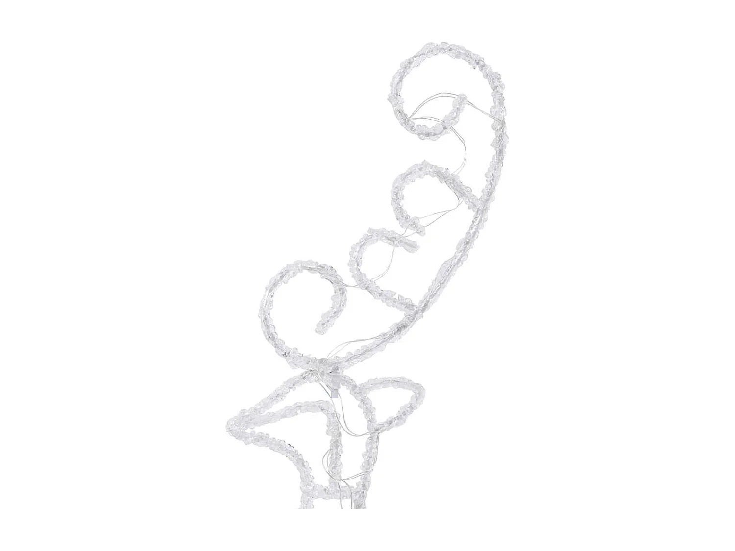 Renna/slitta di Natale volante in acrilico 260x21x87cm bianco caldo