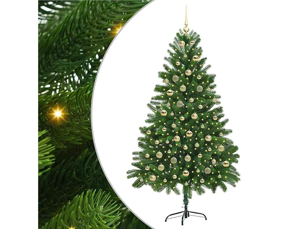 Albero di Natale con 300 LED con supporto Verde 180 cm PE