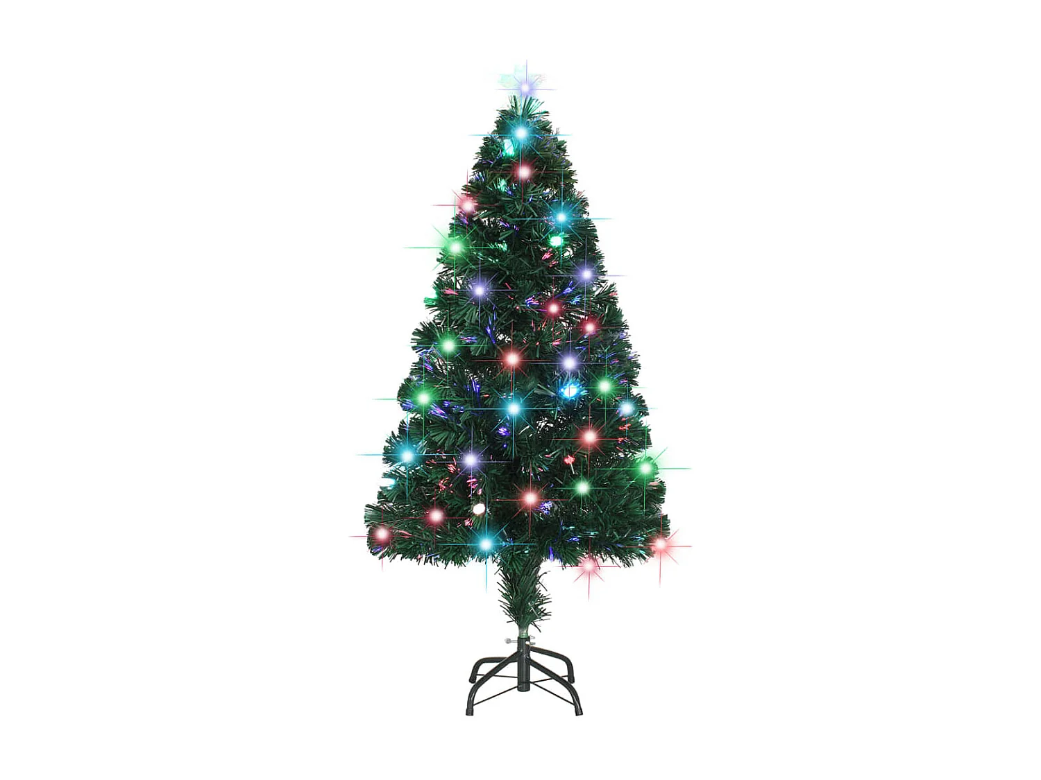 Voorverlichte kerstboom met 120 cm glasvezelstandaard