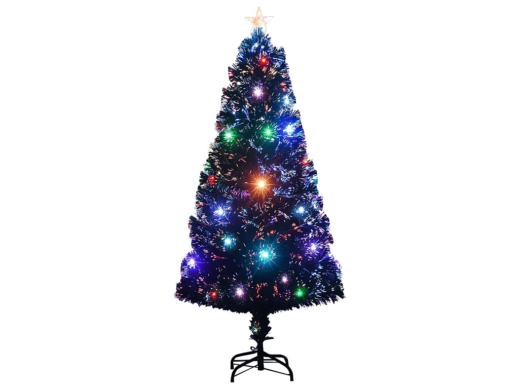 Arbre de Noël pré-éclairé avec support 120 cm fibre optique