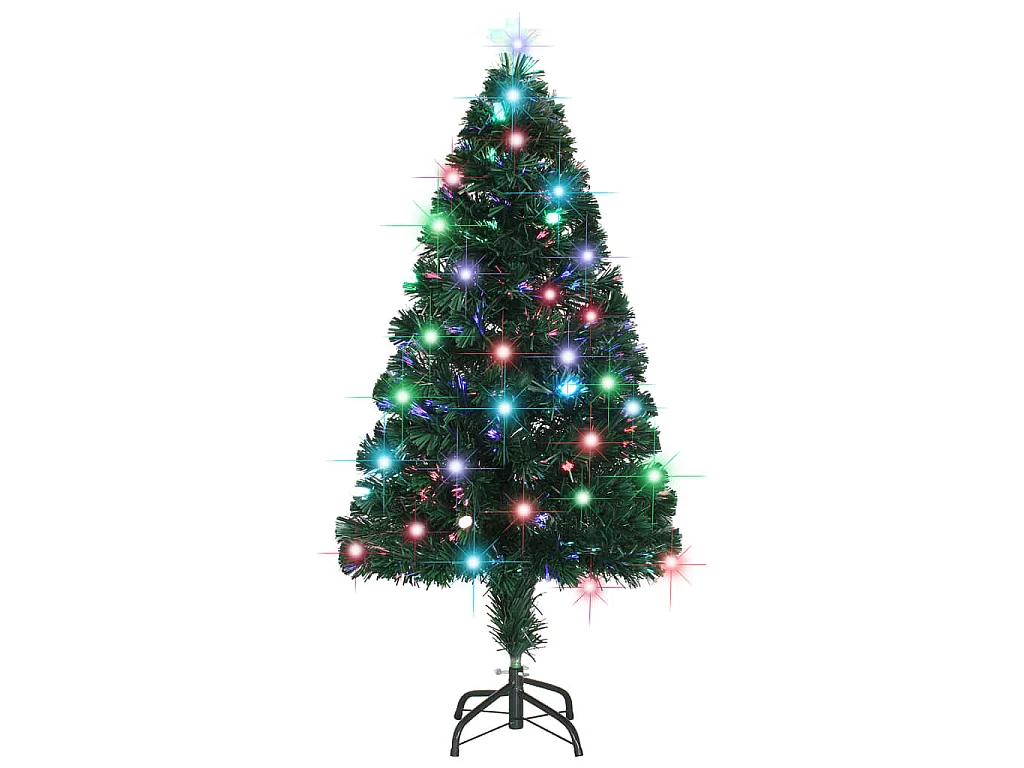 Arbre de Noël pré-éclairé avec support 120 cm fibre optique