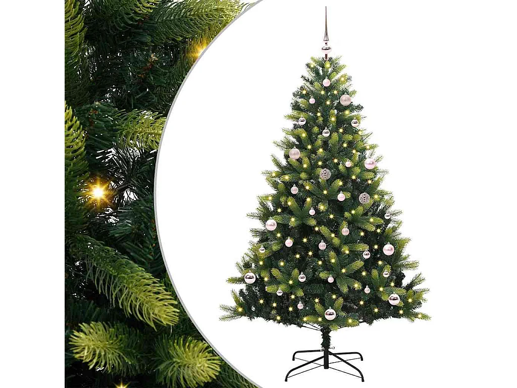 Arbre de Noël artificiel à charnières 150 LED Vert 150 cm