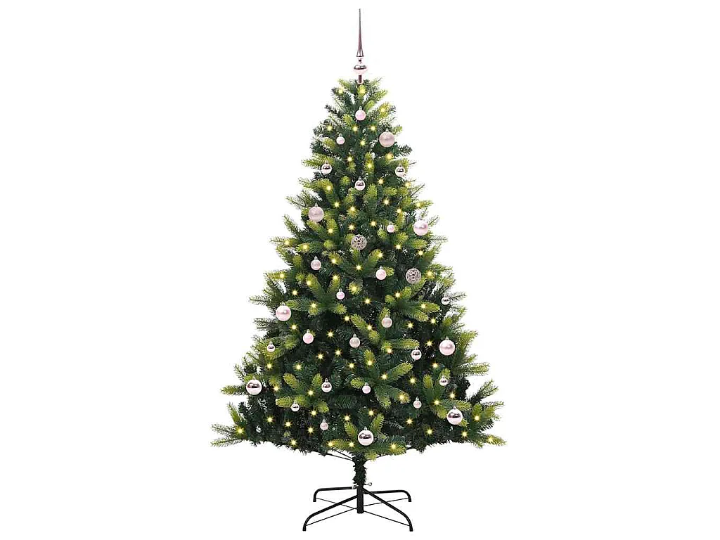 Arbre de Noël artificiel à charnières 150 LED Vert 150 cm