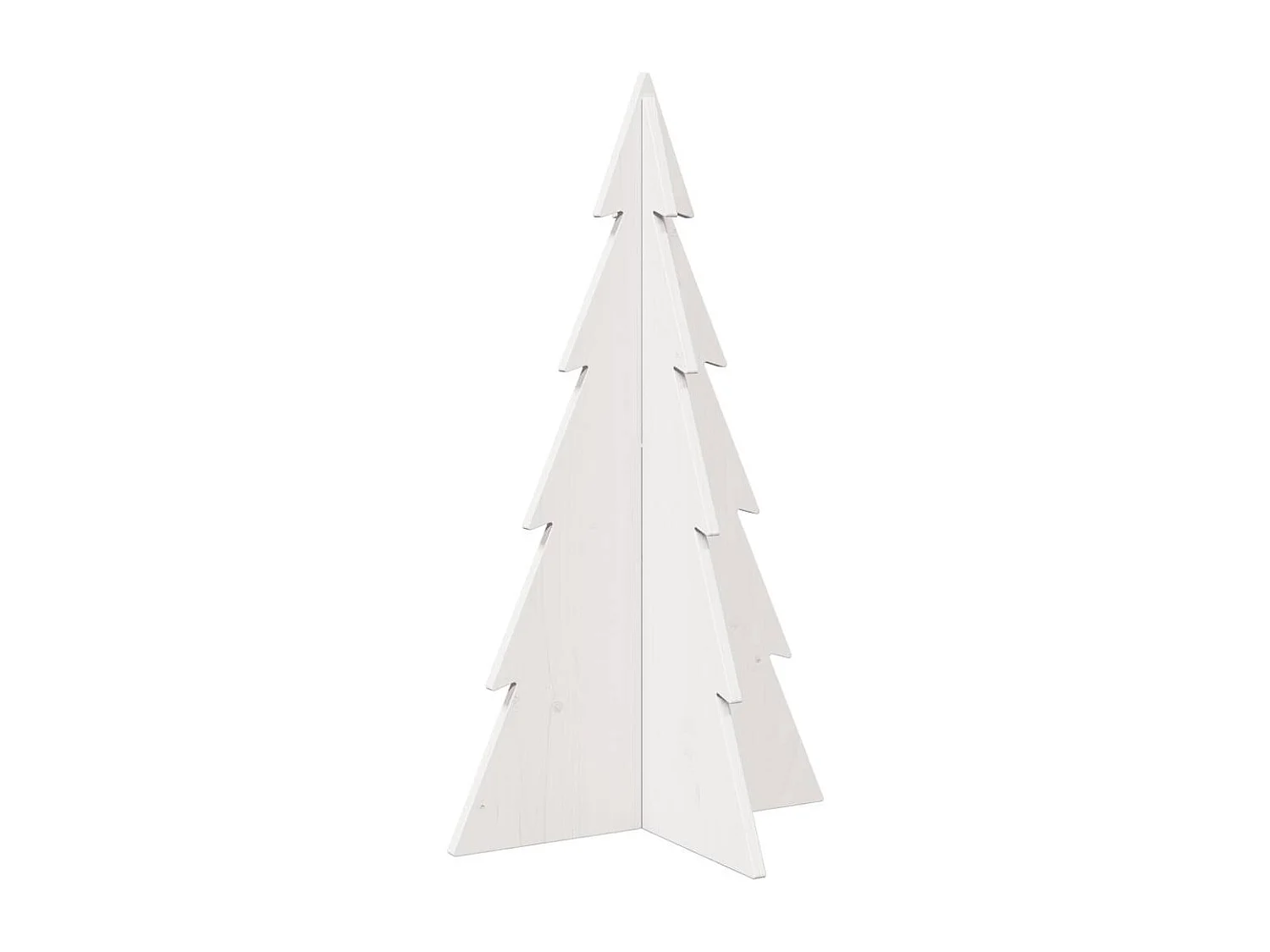 Albero di Natale in legno per decorazione bianco 80 cm pino massiccio