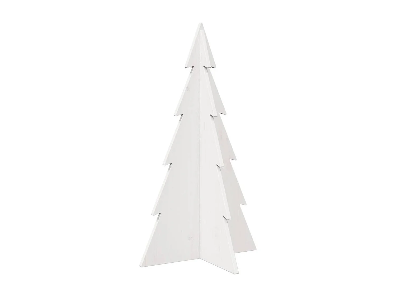 Albero di Natale in legno per decorazione bianco 80 cm pino massiccio