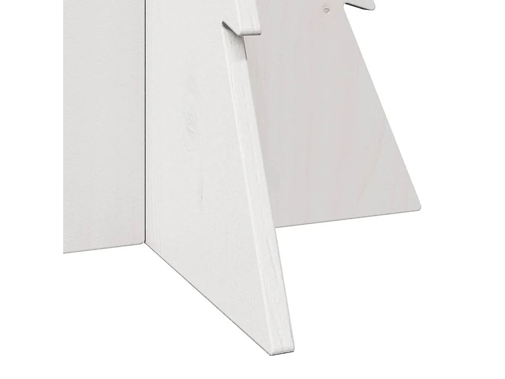 Albero di Natale in legno per decorazione bianco 80 cm pino massiccio