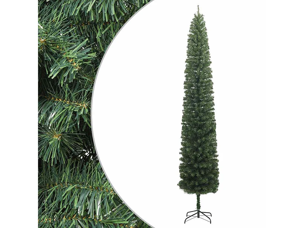 Sapin de Noël mince avec support 210 cm PVC