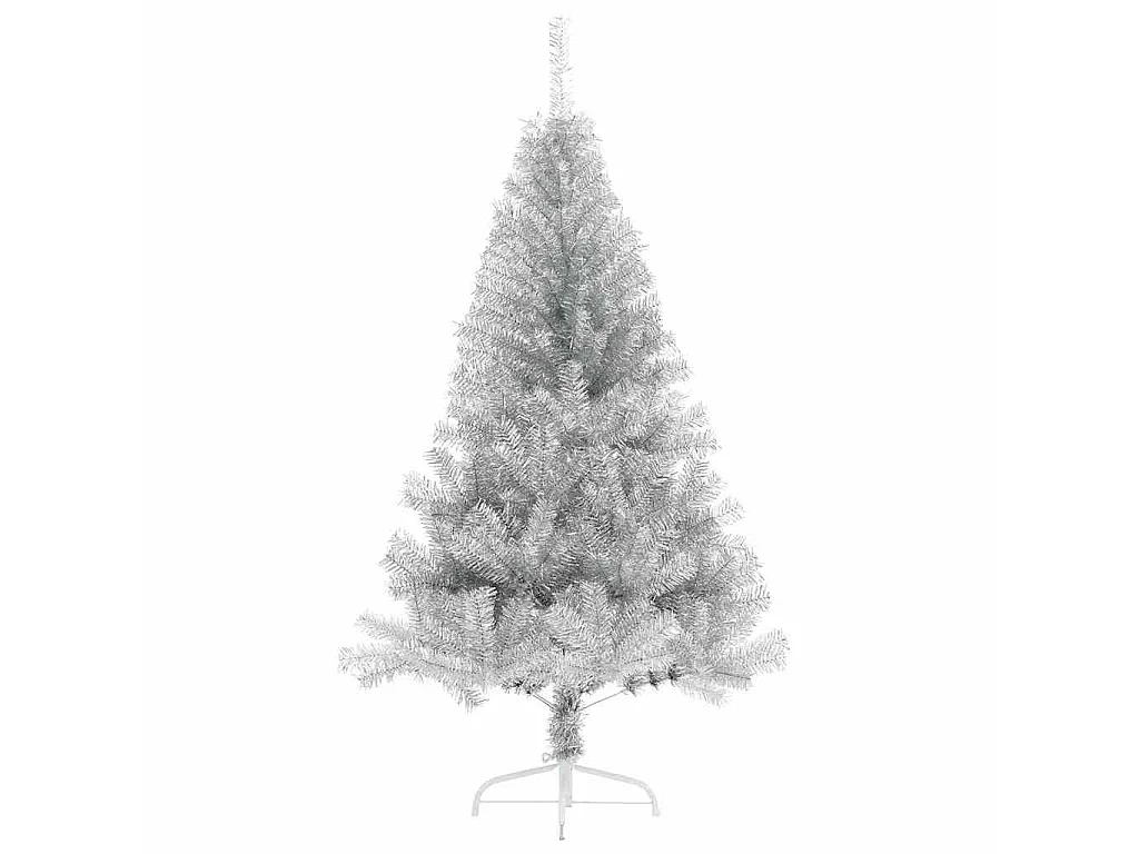 Sapin de Noël artificiel pré-éclairé Argent 120 cm PET
