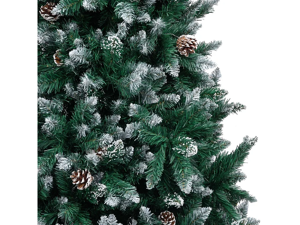 Weihnachtsbaum mit Tannenzapfen und weißem Schnee 210 cm