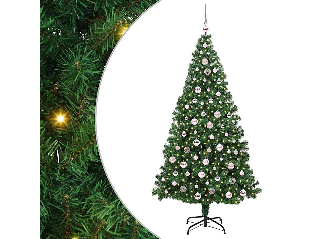 Albero di Natale artificiale verde 210 cm PVC, acciaio e plastica
