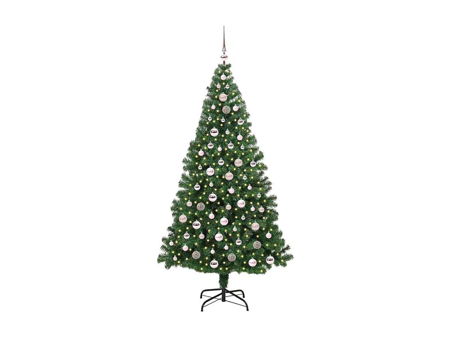 Albero di Natale artificiale verde 210 cm PVC, acciaio e plastica
