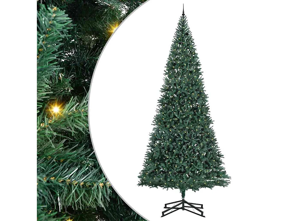 Albero di Natale artificiale preilluminato con set di palline