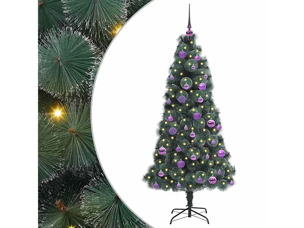 Arbre de Noël artificiel pré-éclairé avec ensemble de boules