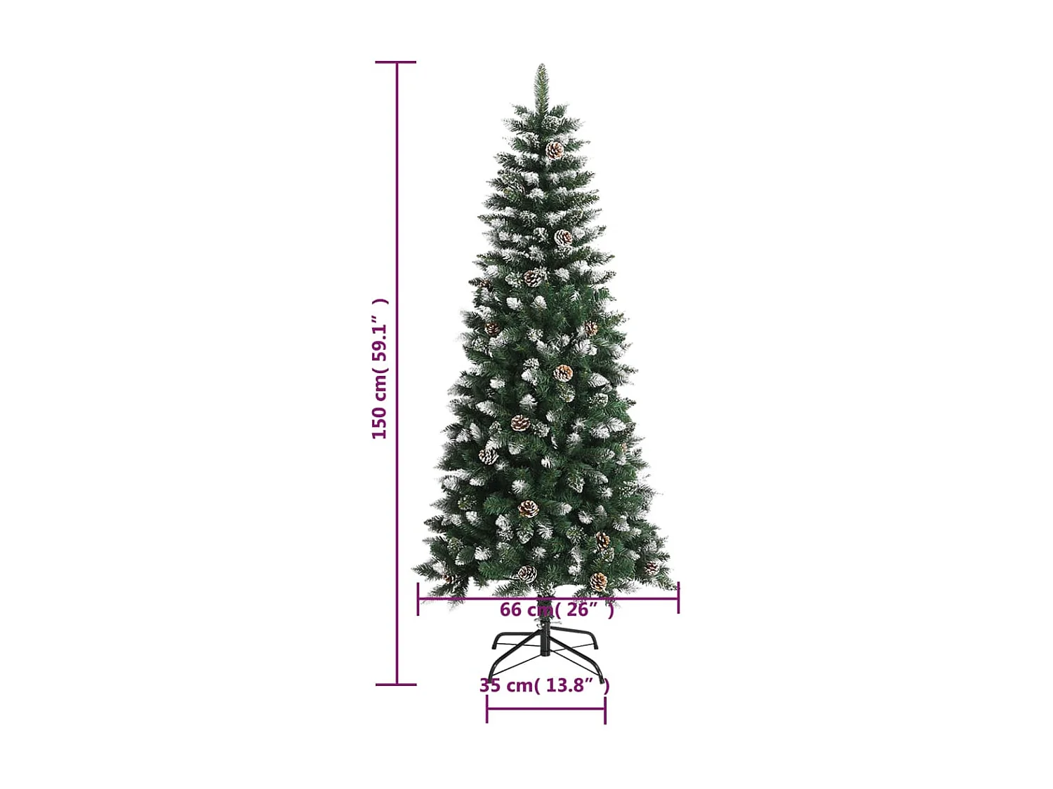 Kunstkerstboom met standaard Groen 150 cm PVC