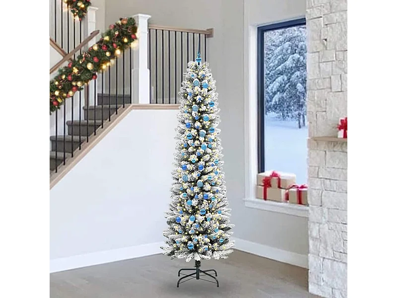 Sapin de Noël artificiel avec 300 LED Vert et blanc 240 cm