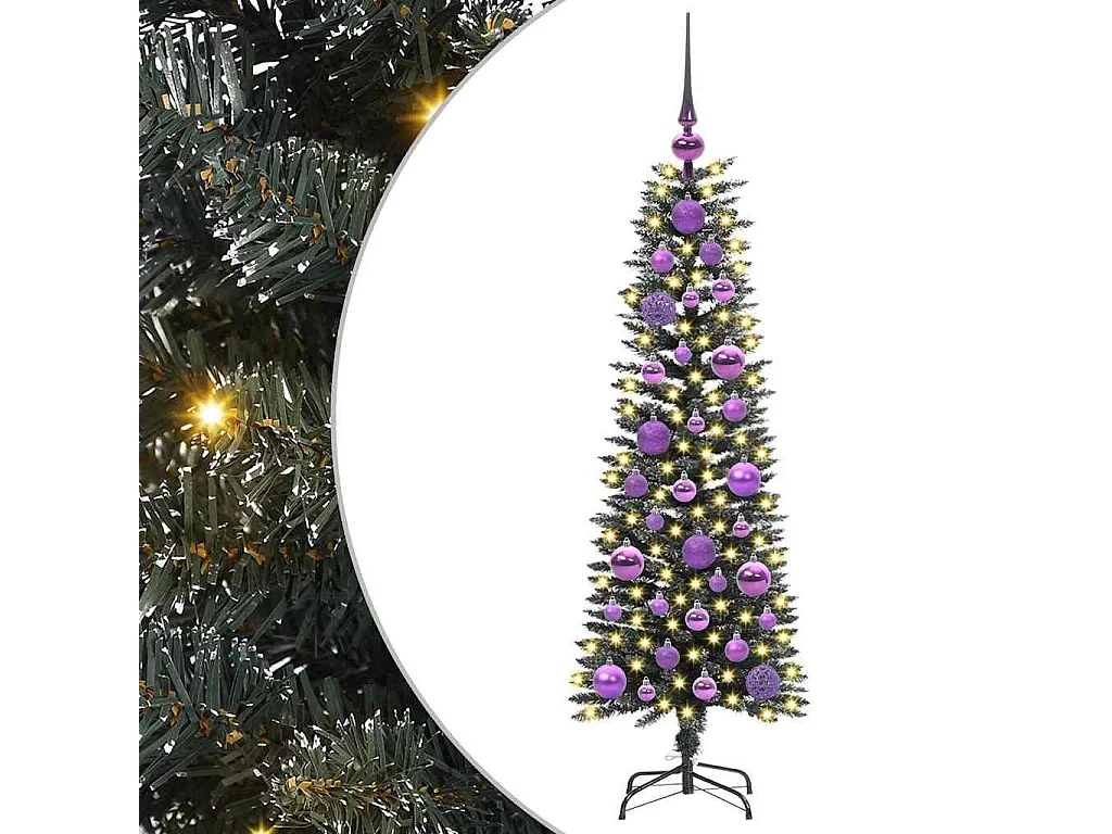 Sapin de Noël artificiel avec 150 LED Vert 40,5 x 40,5 x 120 cm