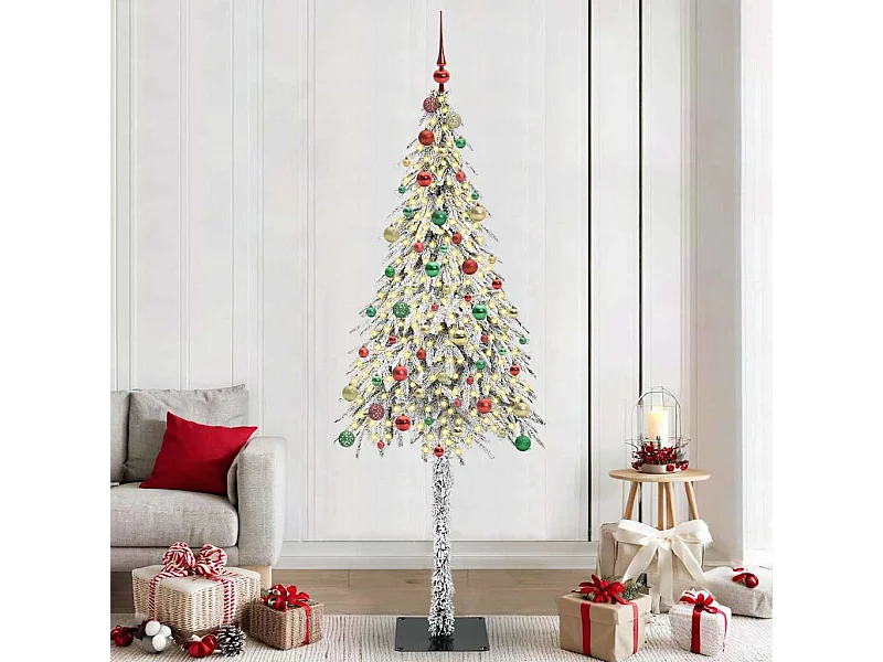Sapin de Noël avec 300 LED Blanc 210 cm PE et Acier