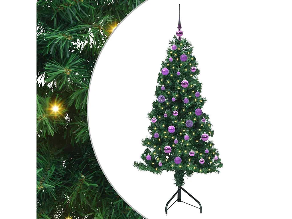 Kunstkerstboom hoek Groen 150 cm PVC en metaal