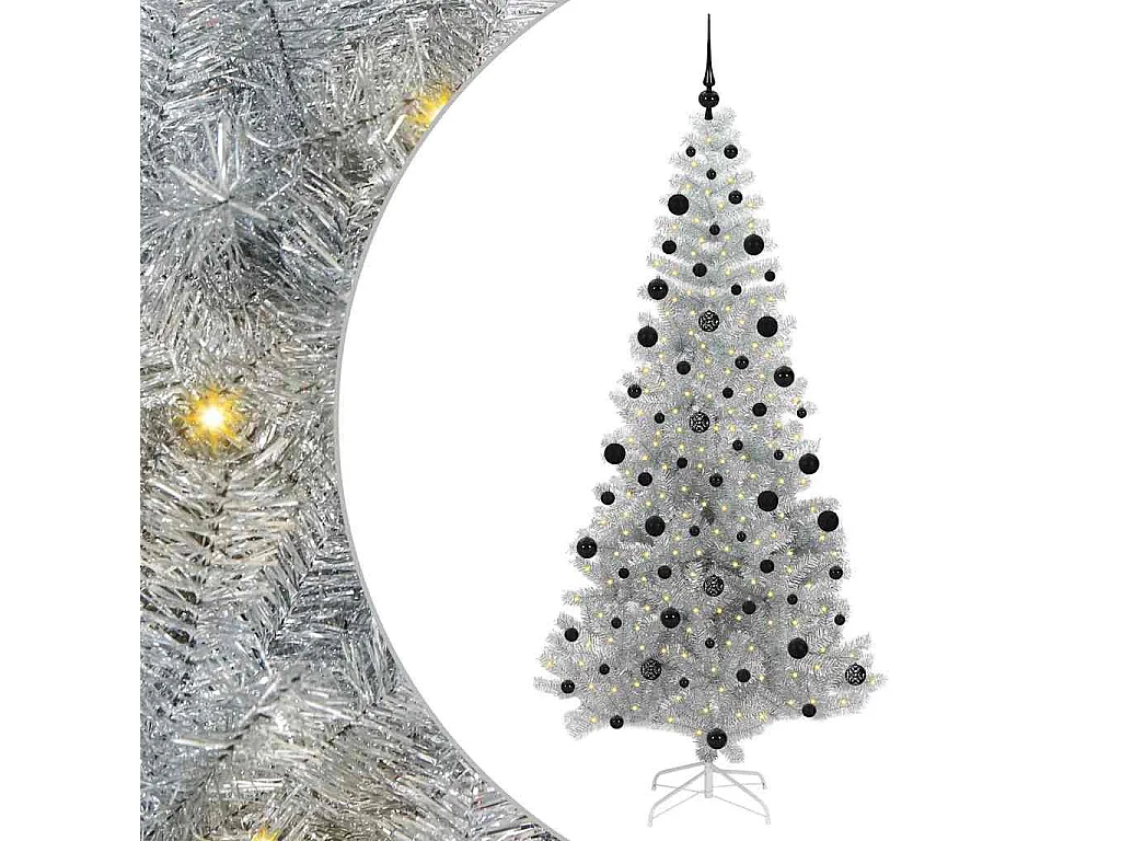 Kerstboom met 300 LED's met standaard Zilver 210 cm PET