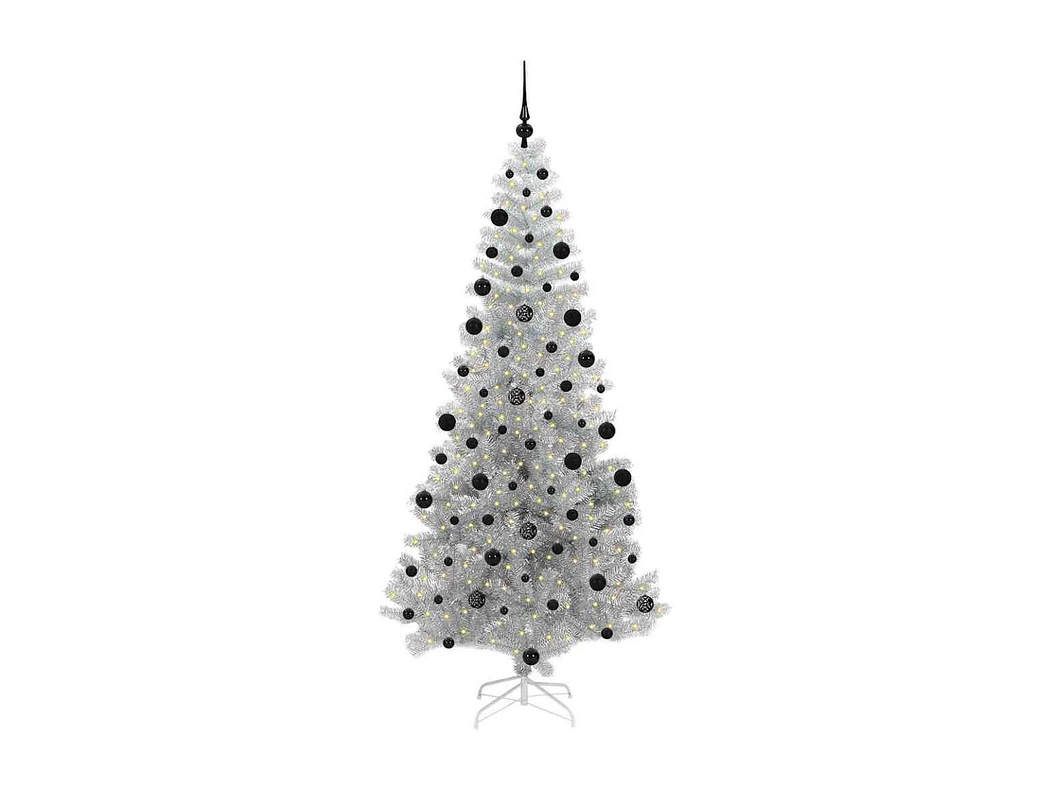 Kerstboom met 300 LED's met standaard Zilver 210 cm PET