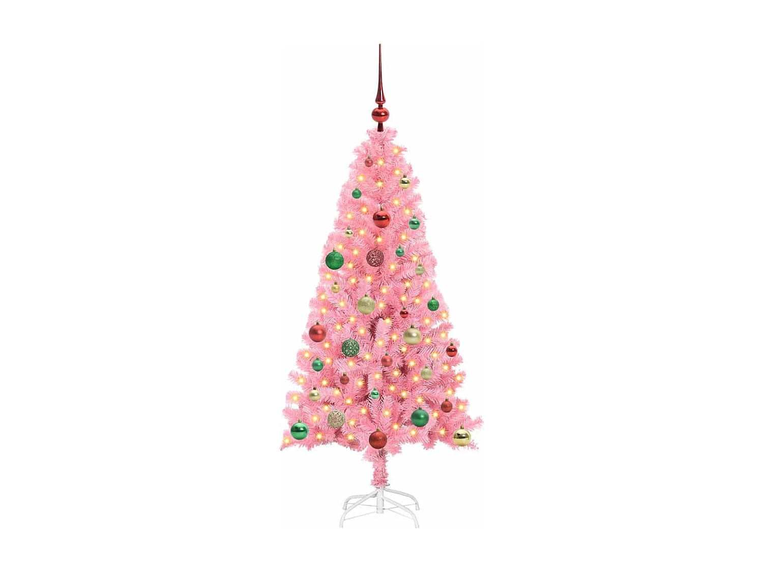 Kerstboom met 150 LED's met standaard Roze 150 cm PVC