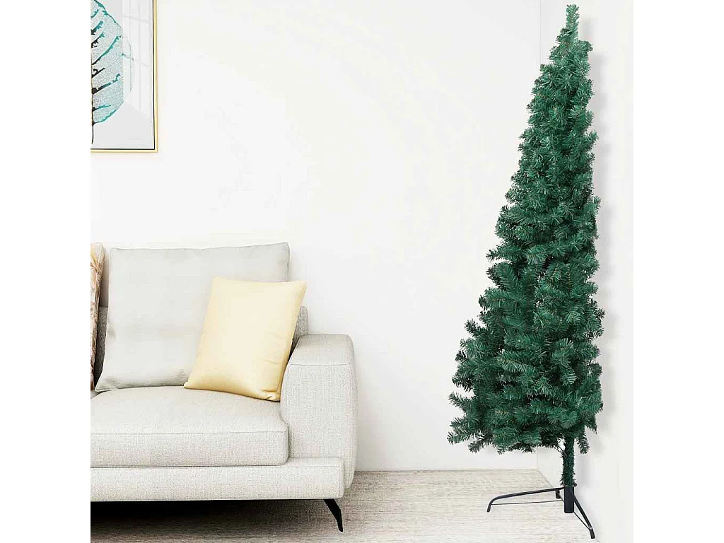 Albero di Natale artificiale preilluminato con palline verdi, 120 cm