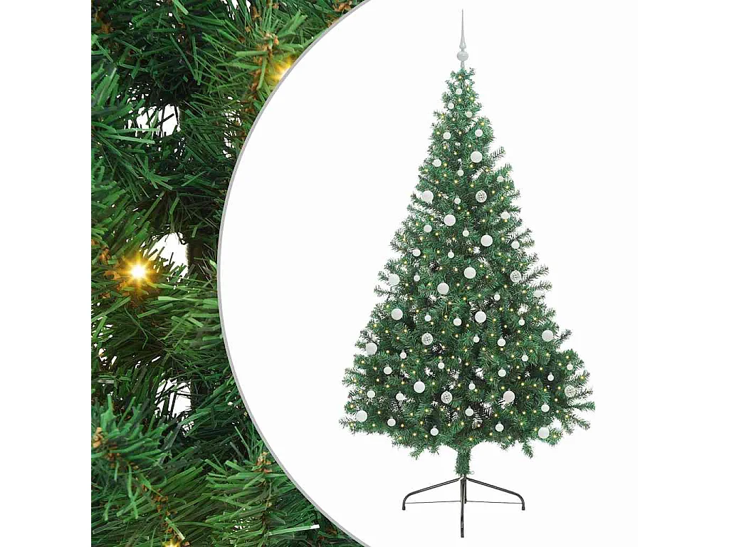 Sapin de Noël artificiel pré-éclairé Vert 240 cm PVC