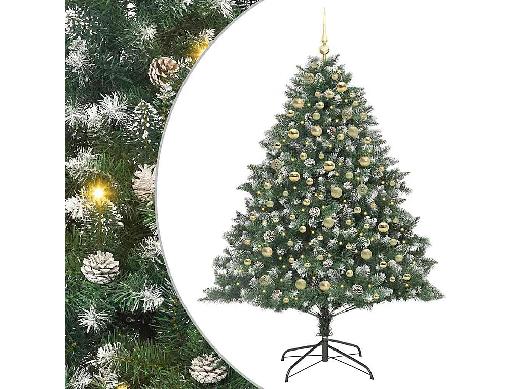 Sapin de Noël artificiel avec 300 LED Vert 126 x 126 x 180 cm
