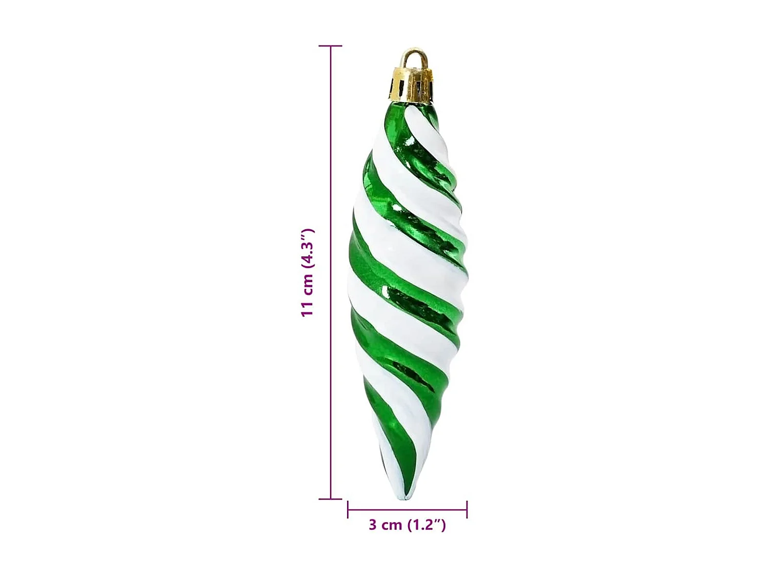 40 palline di Natale verdi a spirale