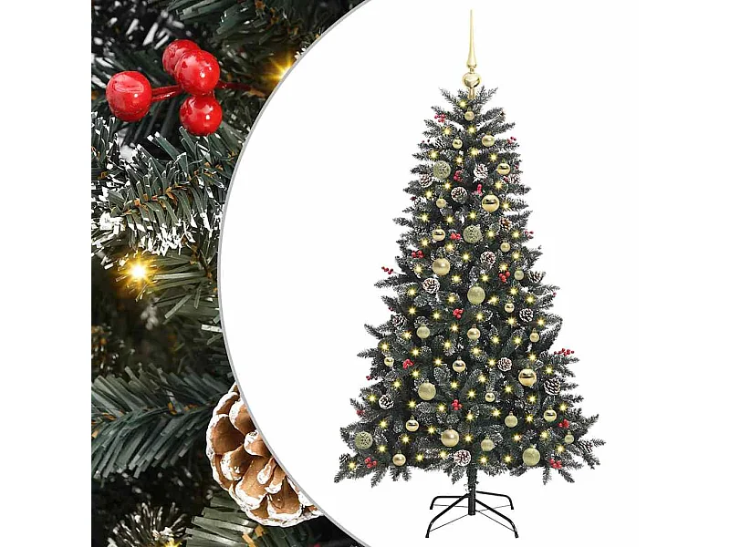 Sapin de Noël artificiel avec 150 LED Vert 83.5 x 83.5 x 150 cm
