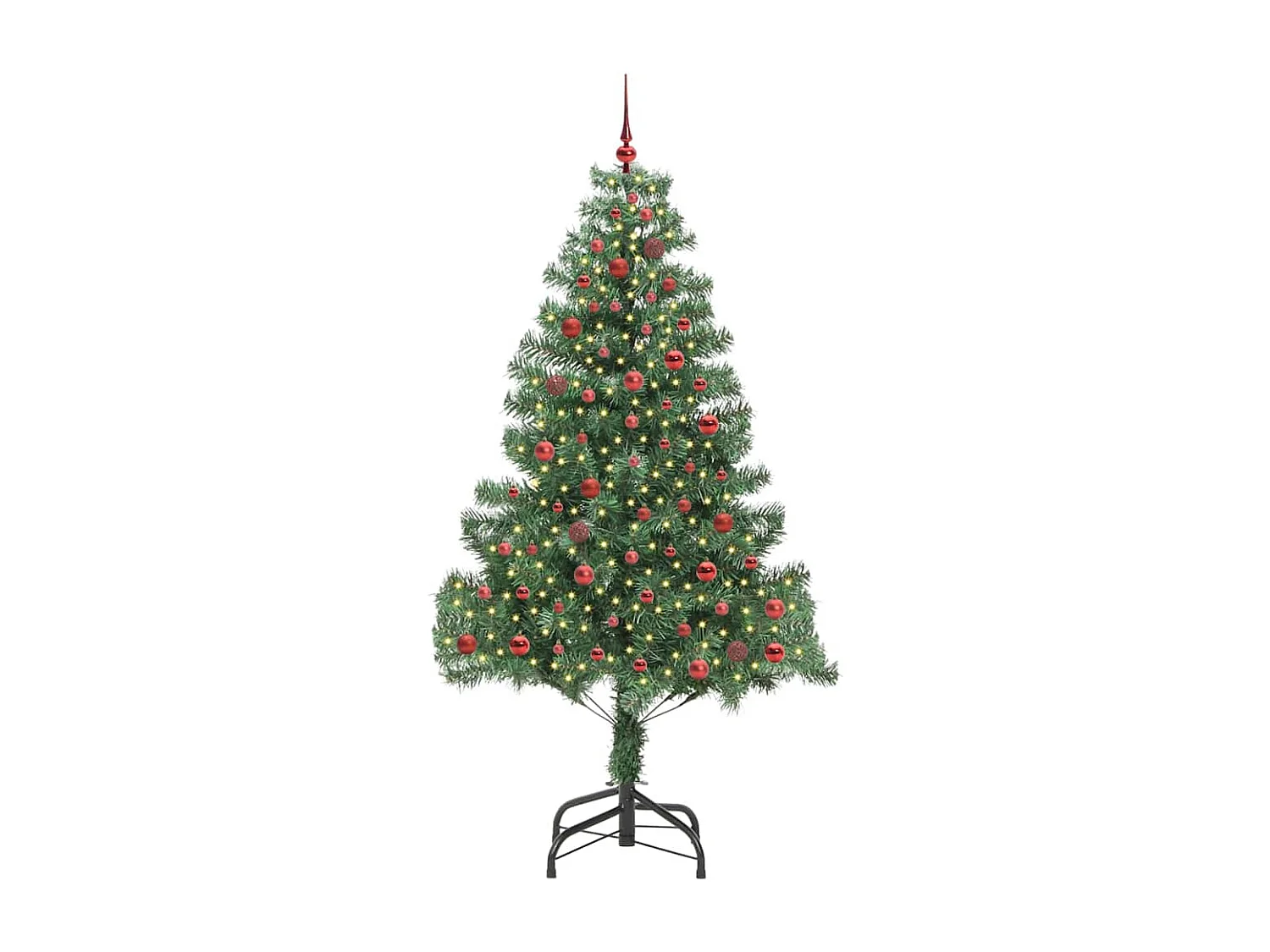 Sapin de Noël avec 300 LED avec support Vert 210 cm PVC
