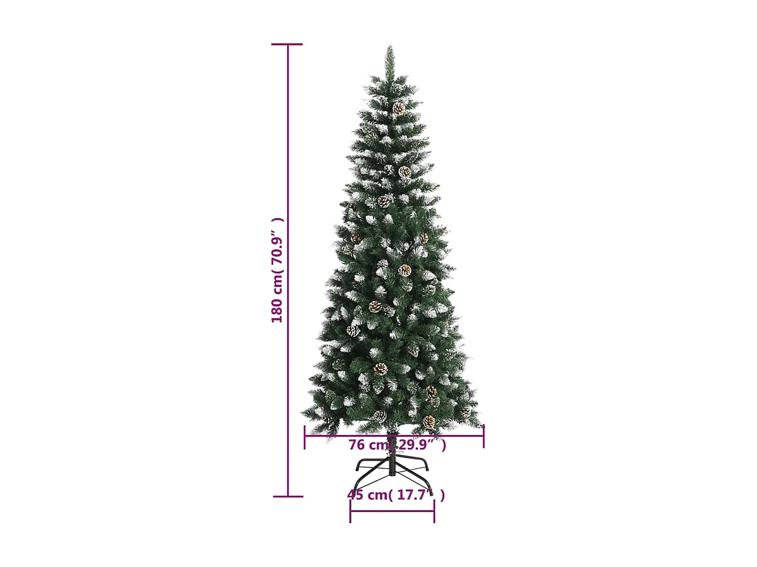Künstlicher Weihnachtsbaum mit Ständer Grün 180 cm PVC