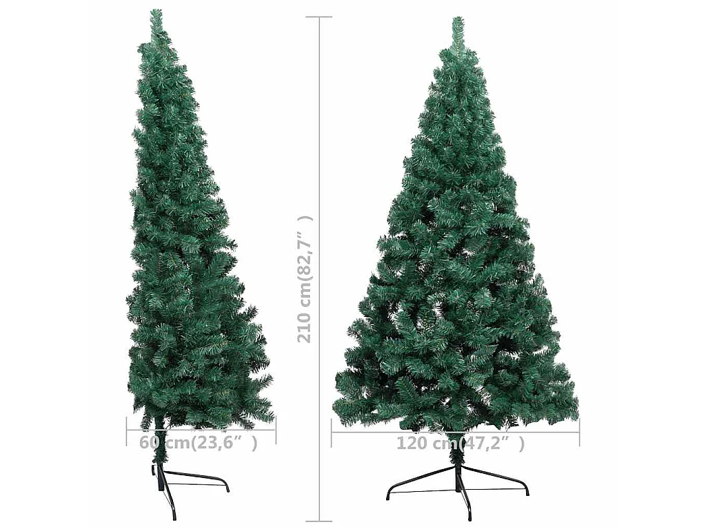 Albero di Natale artificiale preilluminato con palline verdi, 210 cm