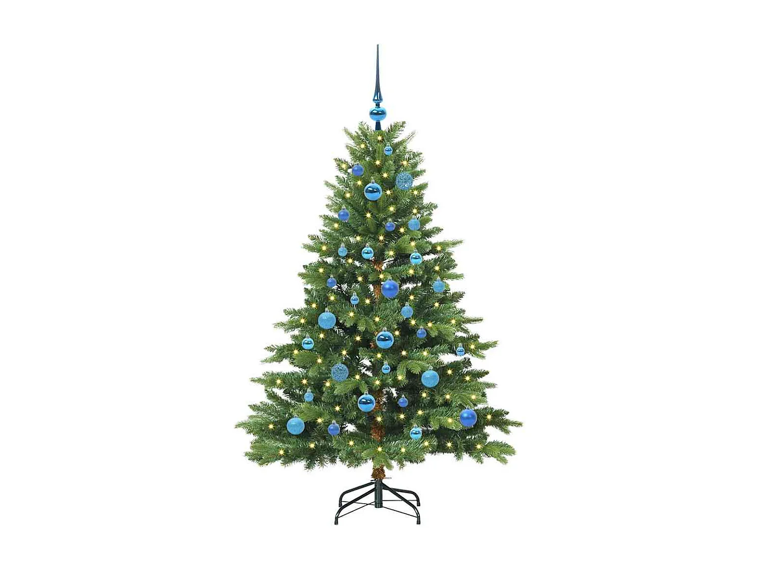 Albero di Natale artificiale con 150 LED Verde 150 cm PE e PVC