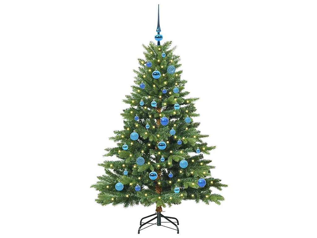 Künstlicher Weihnachtsbaum mit 150 LEDs Grün 150 cm PE und PVC