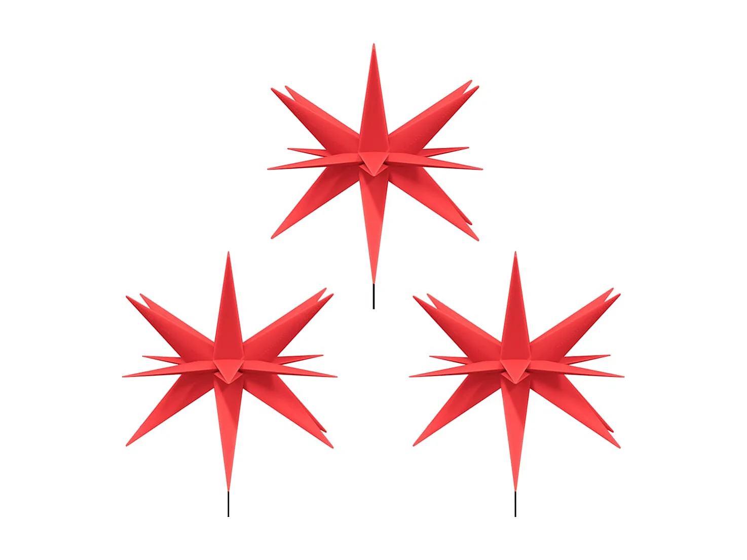 Luci di Natale con picchetti 3 pezzi LED flessibili rossi 35 cm