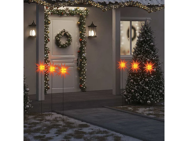 Luci di Natale con picchetti 3 pezzi LED flessibili rossi 35 cm